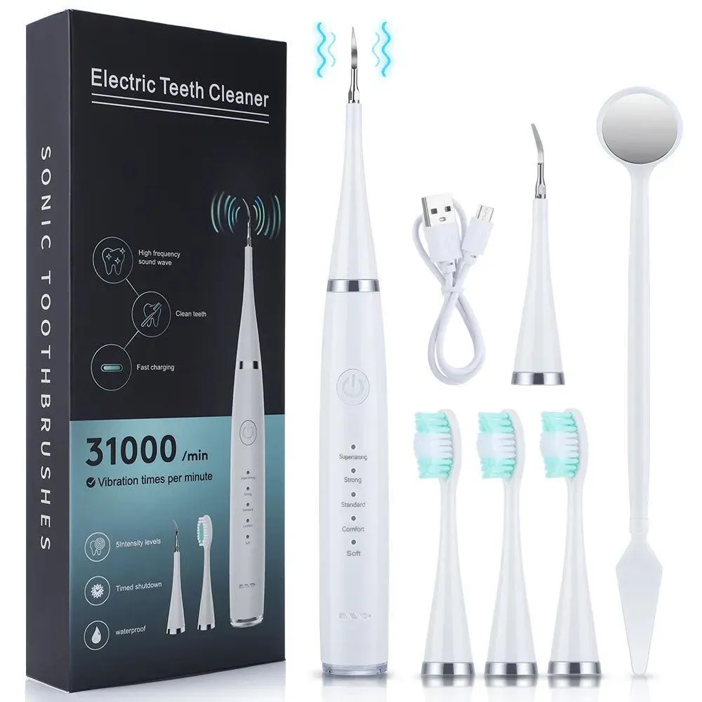 Sonic Tartar & Whitening Dental Kit: Deep Clean, Bright Smile, USB Rechargeable