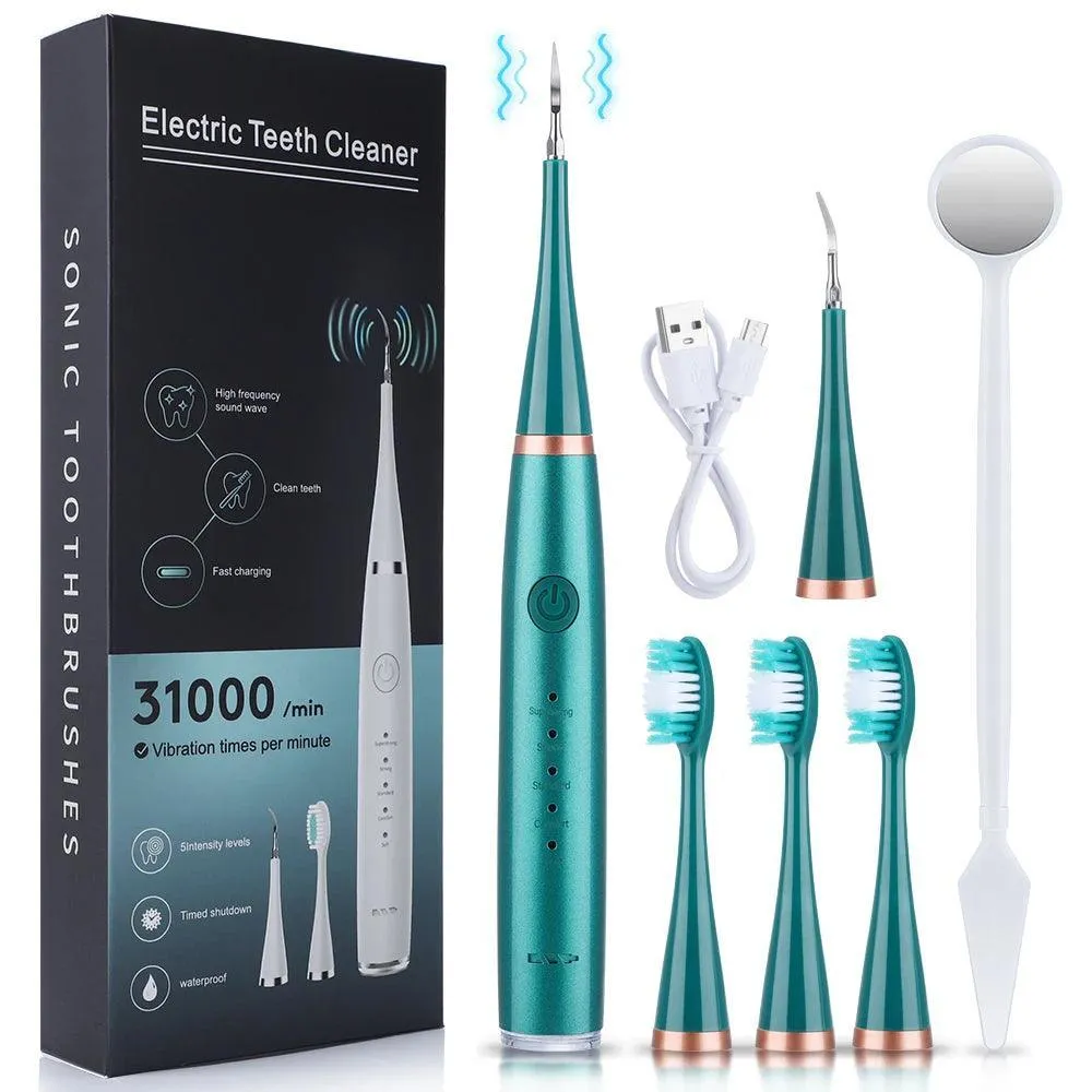 Sonic Tartar & Whitening Dental Kit: Deep Clean, Bright Smile, USB Rechargeable