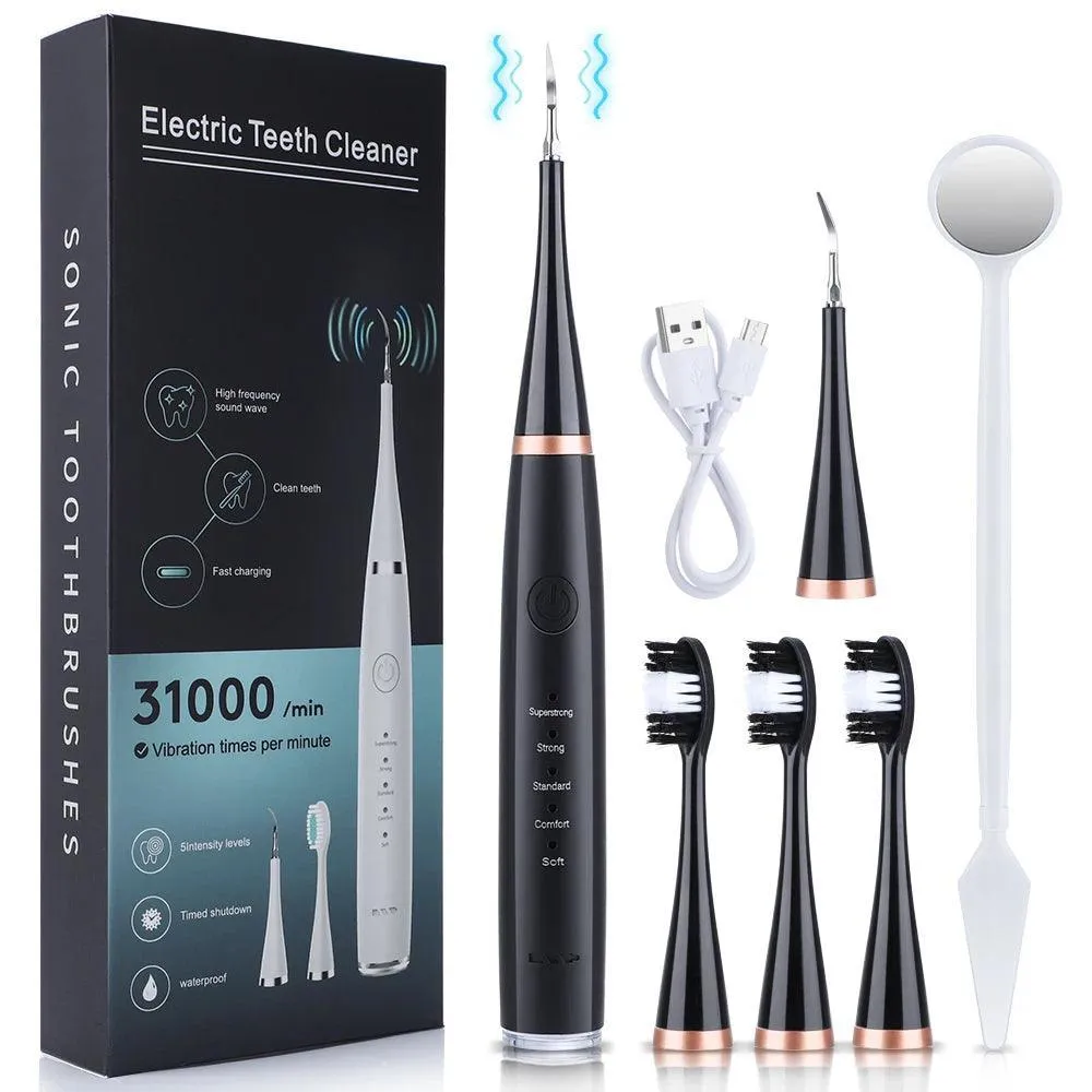 Sonic Tartar & Whitening Dental Kit: Deep Clean, Bright Smile, USB Rechargeable