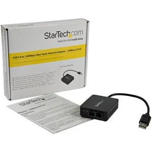 StarTech.com USB 2.0 to Fiber Optic Converter - 100BaseFX SC - 1 x SC Ports - DuplexSC Port - USB - Multi-mode - Fast Ethernet - 100Base-FX - 2 km - USB - External