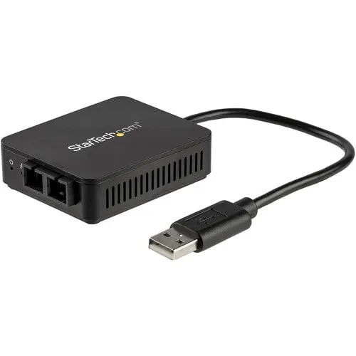 StarTech.com USB 2.0 to Fiber Optic Converter - 100BaseFX SC - 1 x SC Ports - DuplexSC Port - USB - Multi-mode - Fast Ethernet - 100Base-FX - 2 km - USB - External