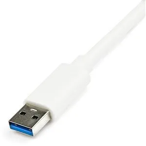 StarTech.com USB 3.0 to Gigabit Ethernet Adapter NIC w/ USB Port - White - USB - 1 Port(s) - 1 x Network (RJ-45) - Twisted Pair - 10/100/1000Base-T - Desktop