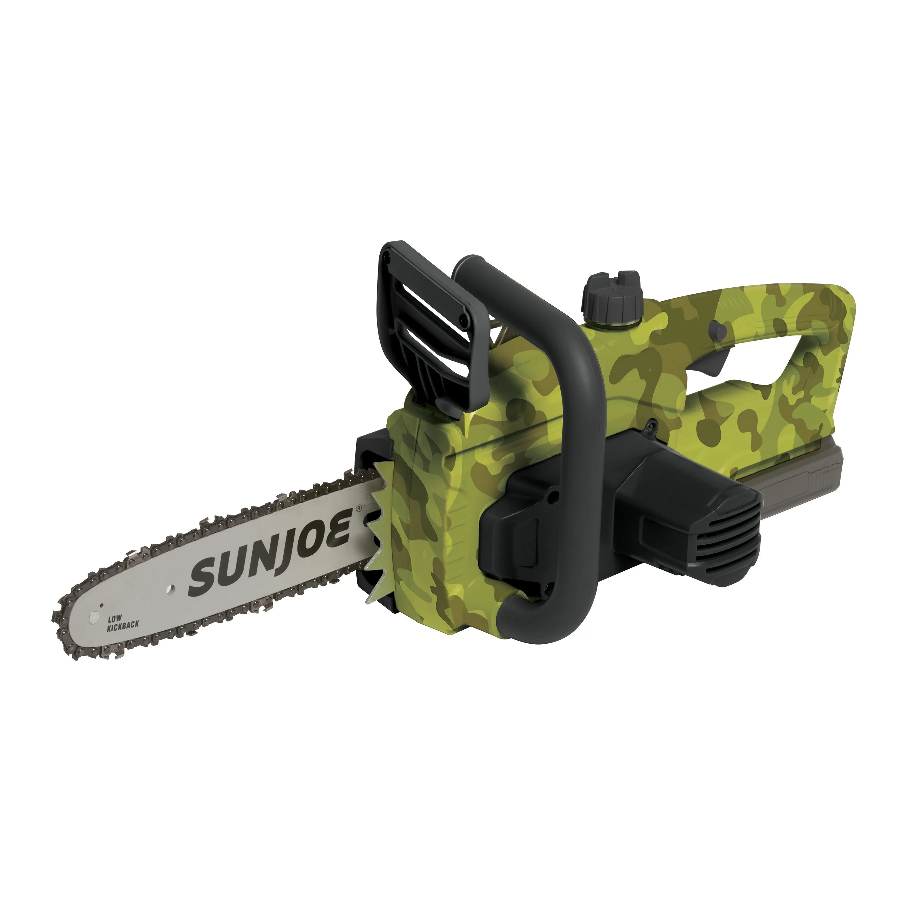 Sun Joe 20ViON-CS10-CMO 20-Volt iON Lithium Ion Chainsaw Kit | 10-Inch | W/ 2.0-Ah Battery and Charger (Camo)