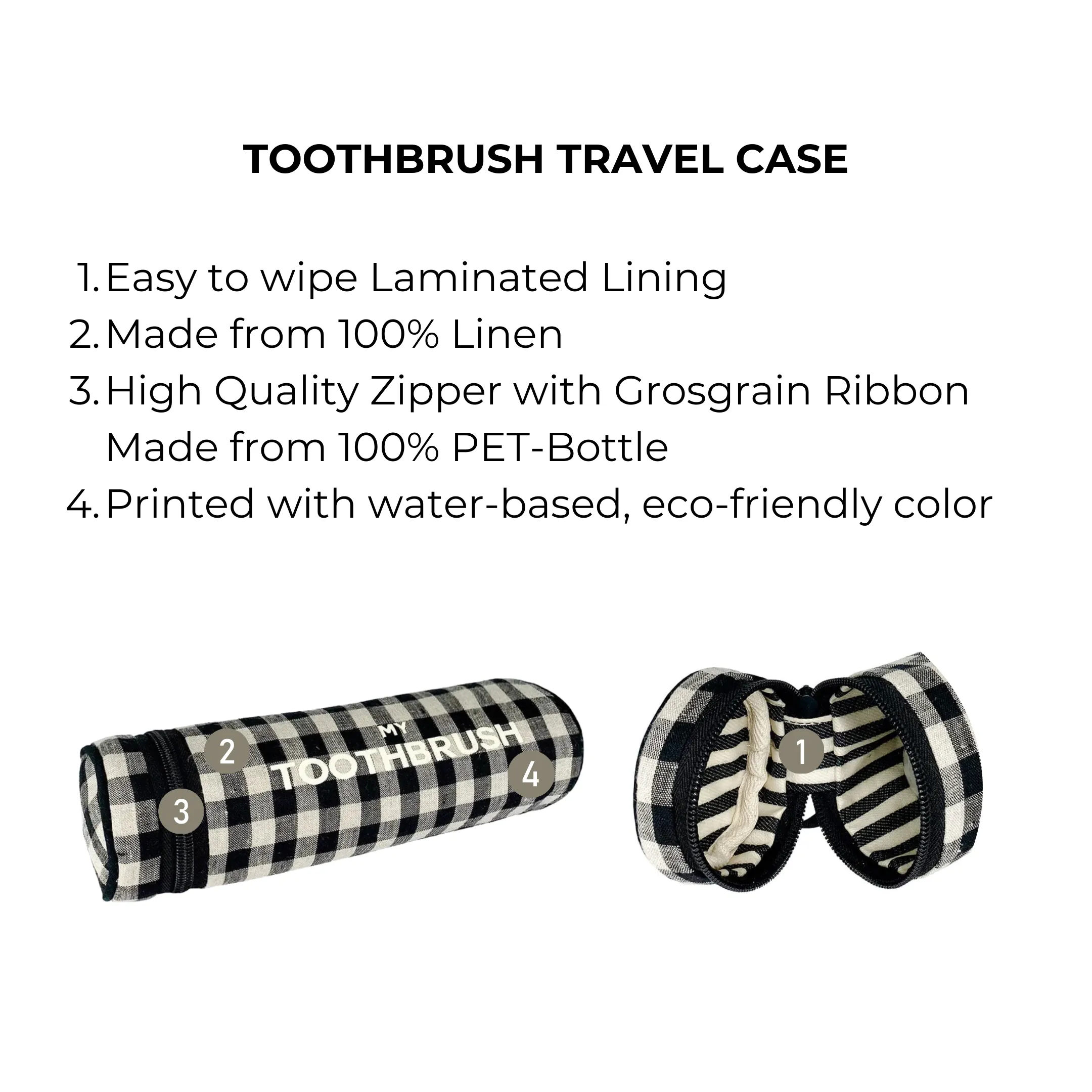 Toothbrush Travel Case, Gingham