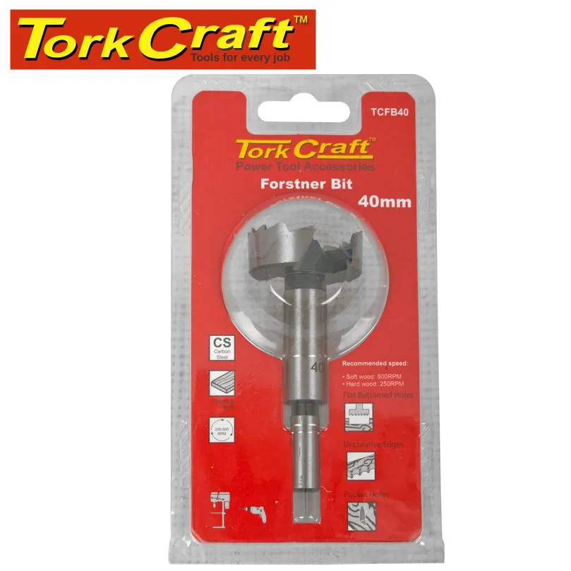 TORK CRAFT FORSTNER BIT 40MM CARDED TCFB40