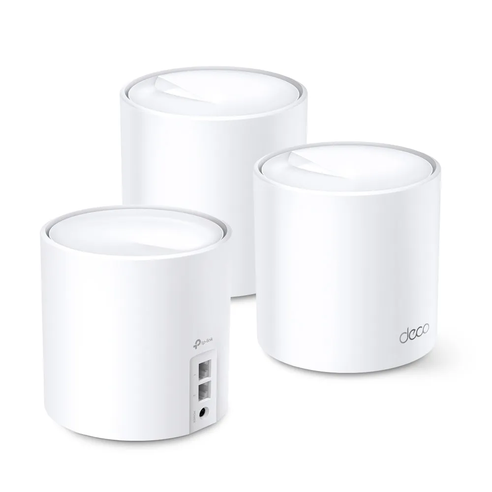 TP-Link Deco X60 AX5400 Whole Home Mesh Dual Band Wi-Fi 6 System with 4804Mbps at 5GHz, 574Mbps at 2.4GHz, Covers Up to 7,100 sq.ft., Connect 150 Devices, Router/AP Mode, MU-MIMO, Beamforming, IPv6, OFDMA, Alexa Supported