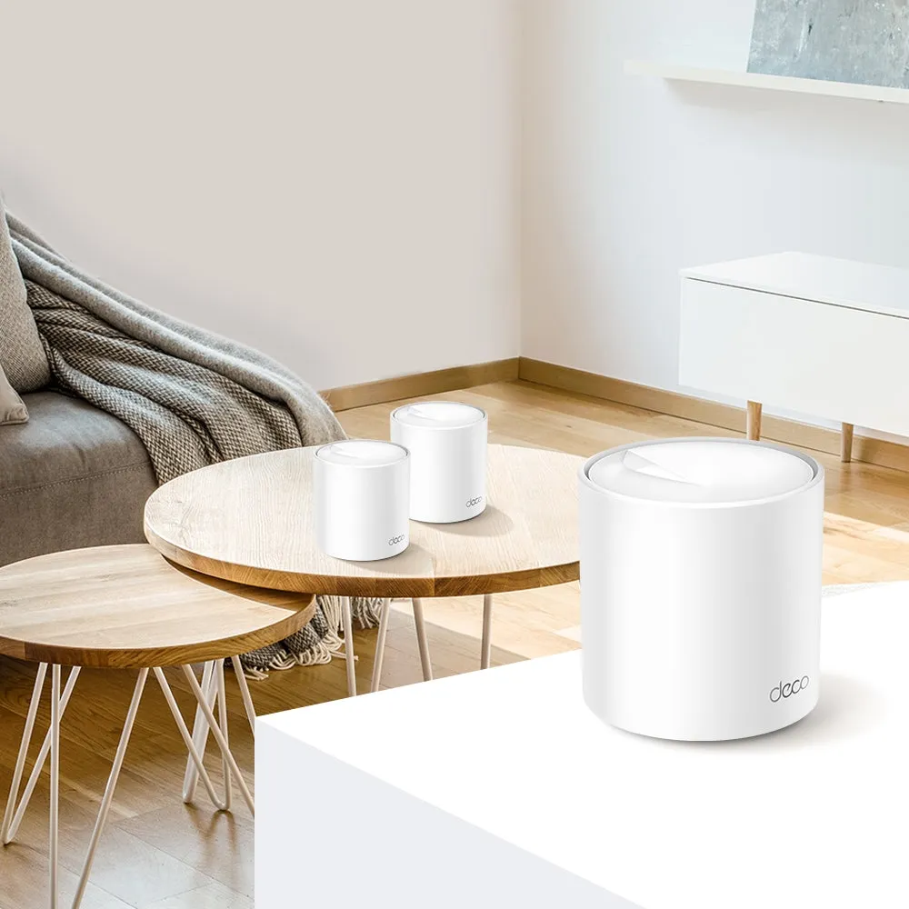 TP-Link Deco X60 AX5400 Whole Home Mesh Dual Band Wi-Fi 6 System with 4804Mbps at 5GHz, 574Mbps at 2.4GHz, Covers Up to 7,100 sq.ft., Connect 150 Devices, Router/AP Mode, MU-MIMO, Beamforming, IPv6, OFDMA, Alexa Supported