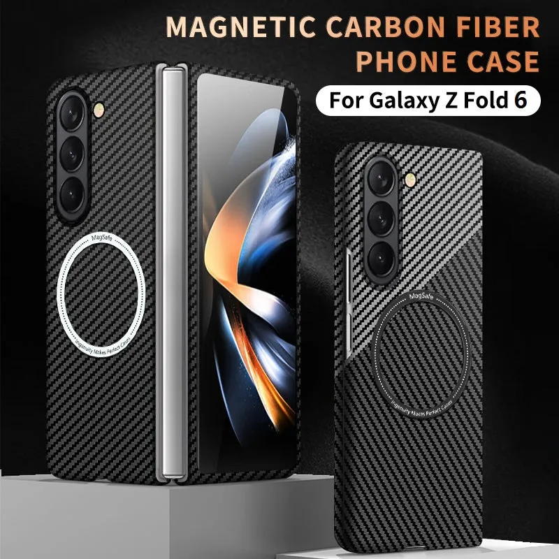 Ultra Thin Matte Carbon Fiber PC Magsafe Case For Samsung Galaxy Z Fold 6