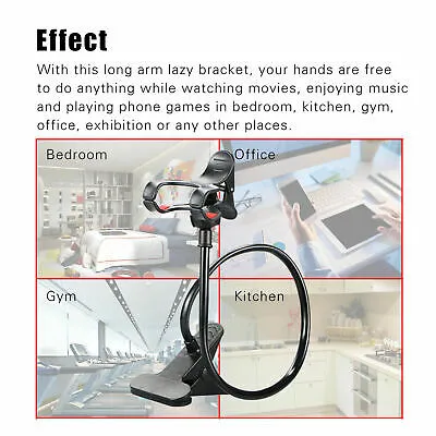 Universal Flexible Long Arm Desktop Bed Lazy Bracket Phone Holder Mount Stand Assorted  Color