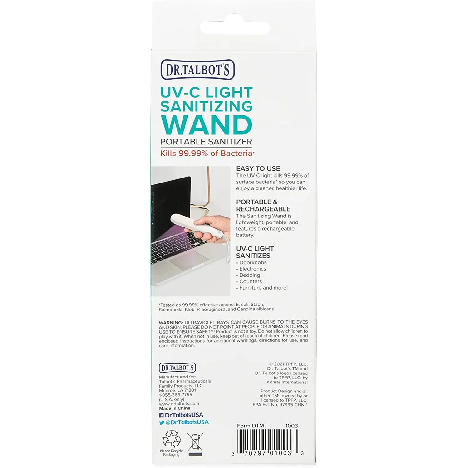 UV-C Light Sanitizing Wand Portable Sanitizer