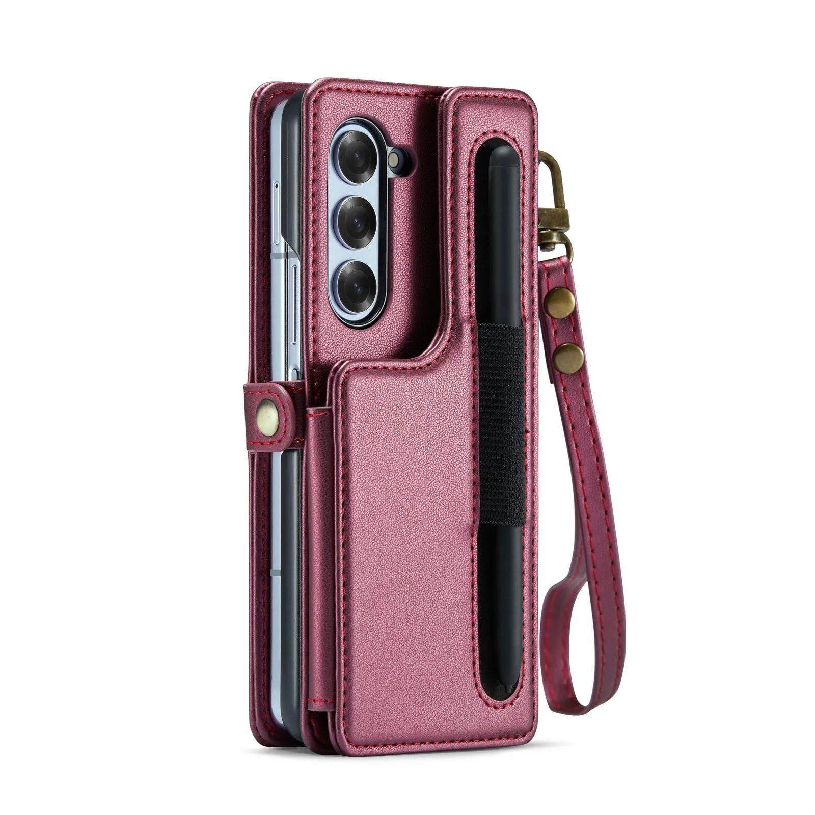 Wallet Phone Case with Pen Holder Slot with Wristlet Strap For Samsung Galaxy Z Fold 6