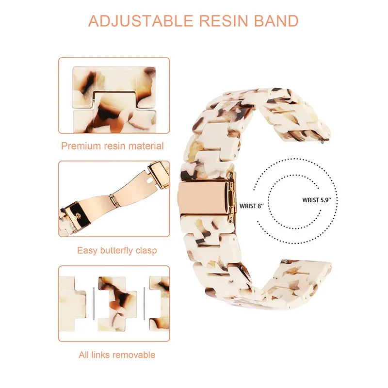 Wearlizer 20mm Resin Strap for Samsung Galaxy Watch Active 2/ Galaxy Watch 4 40mm 44mm Band Women Men