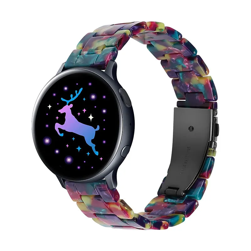 Wearlizer 20mm Resin Strap for Samsung Galaxy Watch Active 2/ Galaxy Watch 4 40mm 44mm Band Women Men