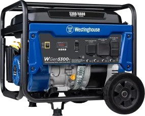 Westinghouse WGen5300v Generator 5300W/6600W 30 Amp Recoil Start Gas New