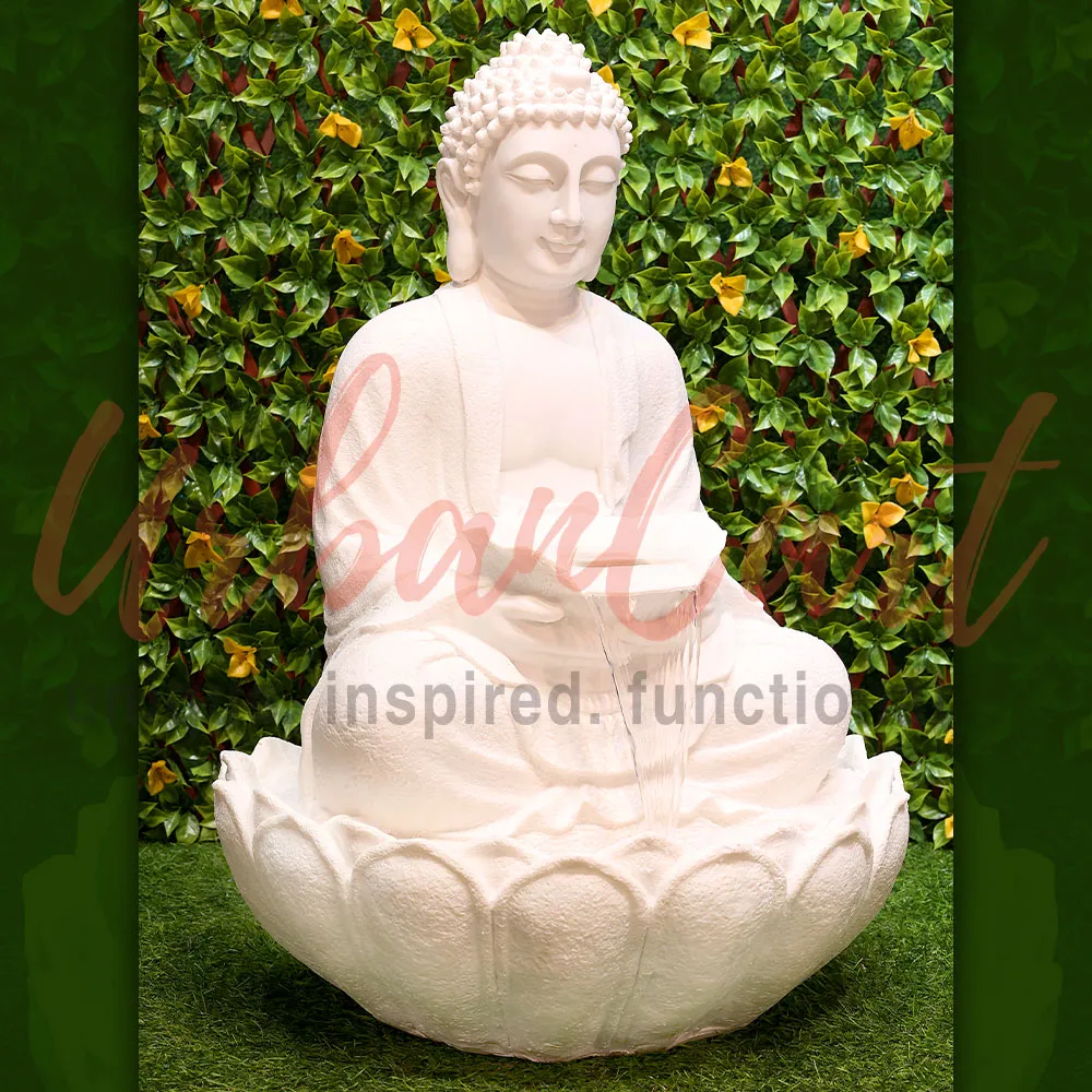 White Buddha Offering Water Fountain