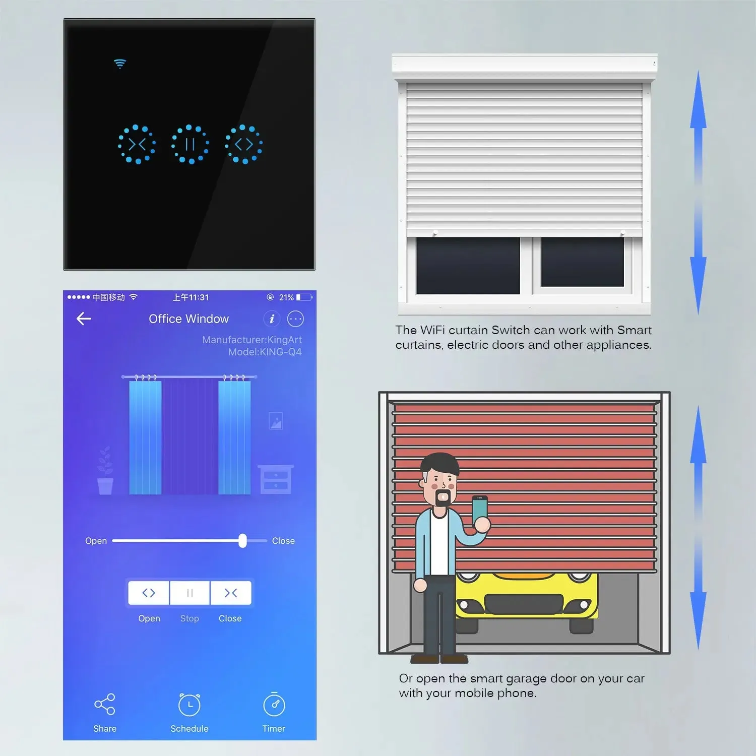 WiFi Electrical Blinds Switch Touch Panel-WiFi Touch Switch