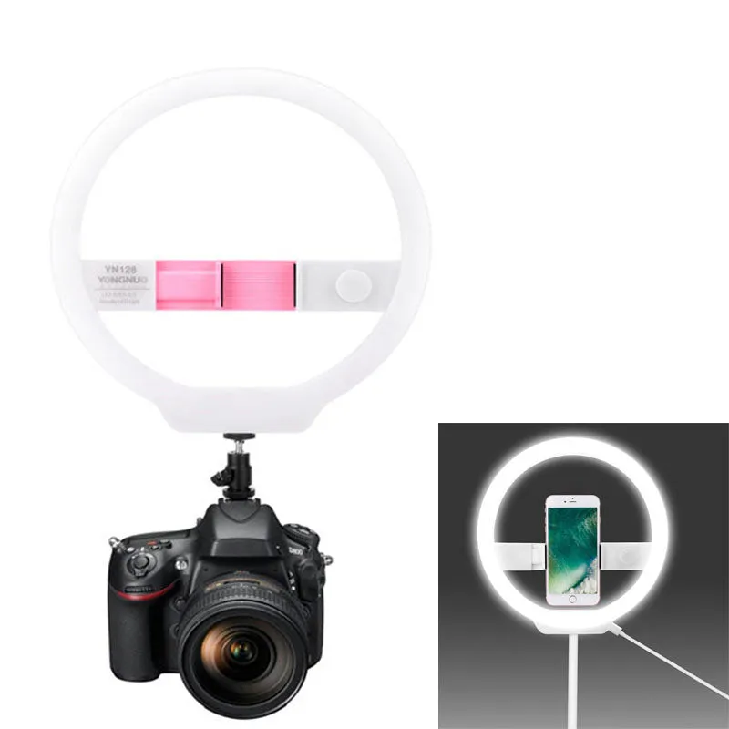 Yongnuo YN128 Ring Light Bi Color 3200k - 5500k Dimmable for Smartphone and DSLR